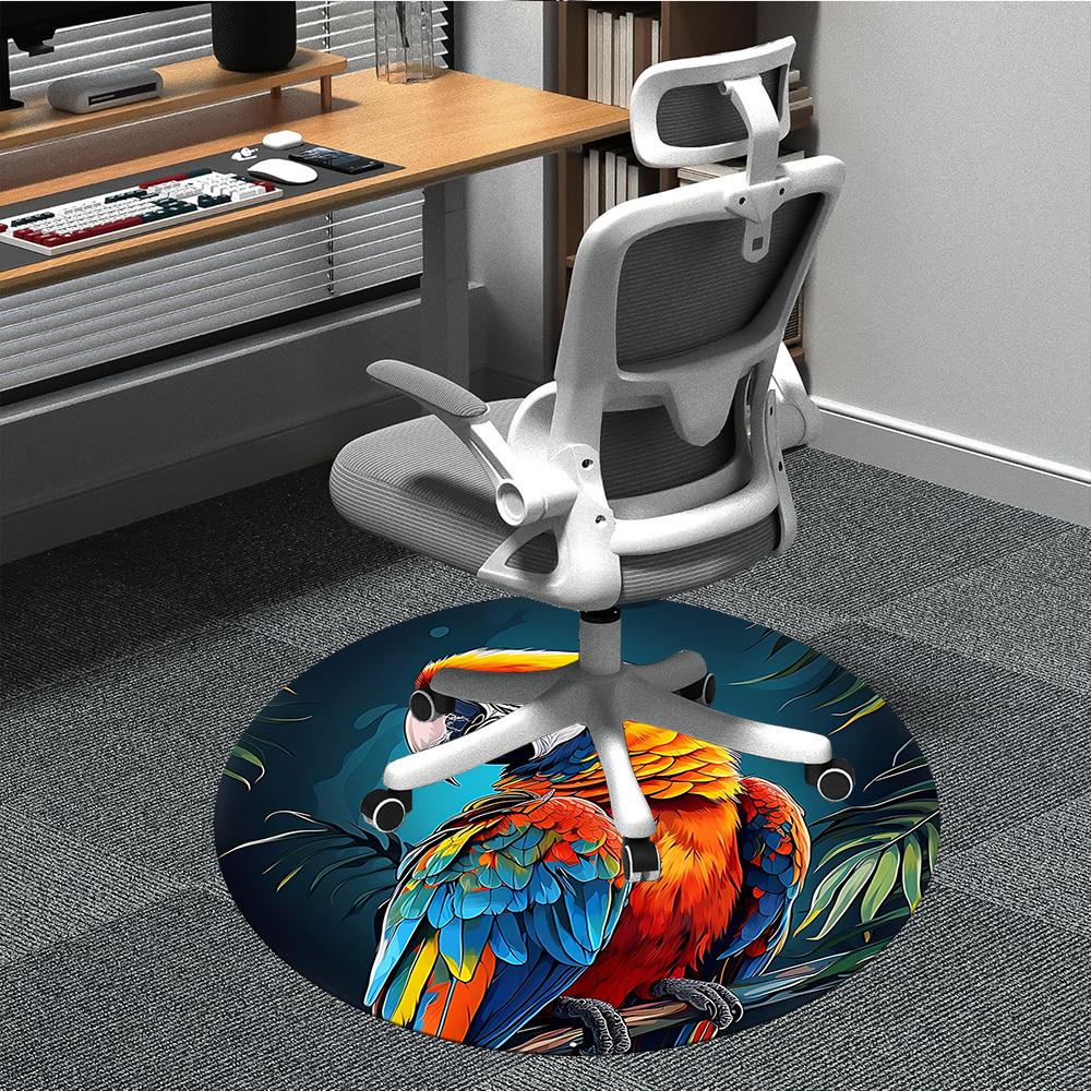 

1pc Parrot, Tropical Bird Chair Carpet for Office Non-Slip, Machine Washable Rug for Office - Holiday DecorMachine Made yy251029044 80cm by 80cm