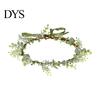 Green Leaf Hair Wreath Bridal Flower Crown Fairy Style Artificial Flowers Eucalyptus Forest Headband Chaplet Head for Weddings Beach Vacation
