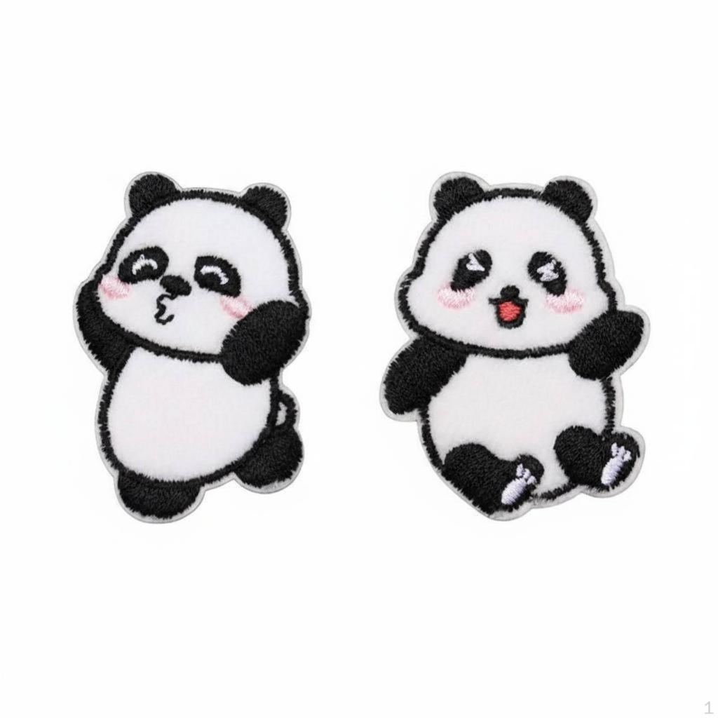 Cartoon-Panda-Aufnäher für Kinder, Plüschstickerei, Kleidung reparieren ohne Nähen, DIY-Dekoration