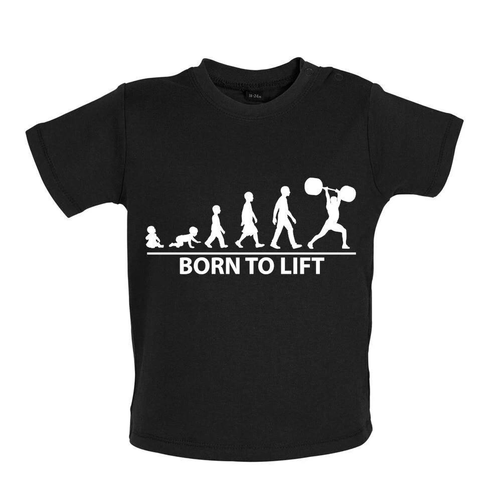 

Born To Lift -Baby Kids Boys Girls Unisex T-Shirt / Romper Tees Top- Weight Lift Wild Fitness Workout 110