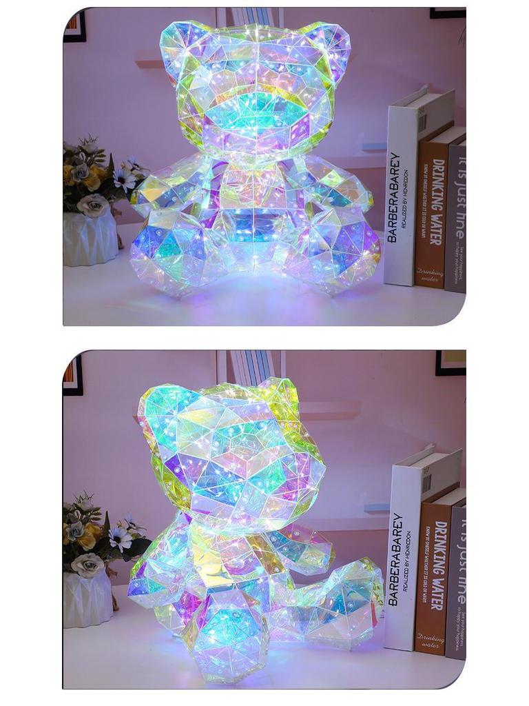 Duhaový svítící medvěd: Perfektní zasněný dárek k narozeninám, pro nejlepší přátele, milence a pro Qixi žádosti o ruku.