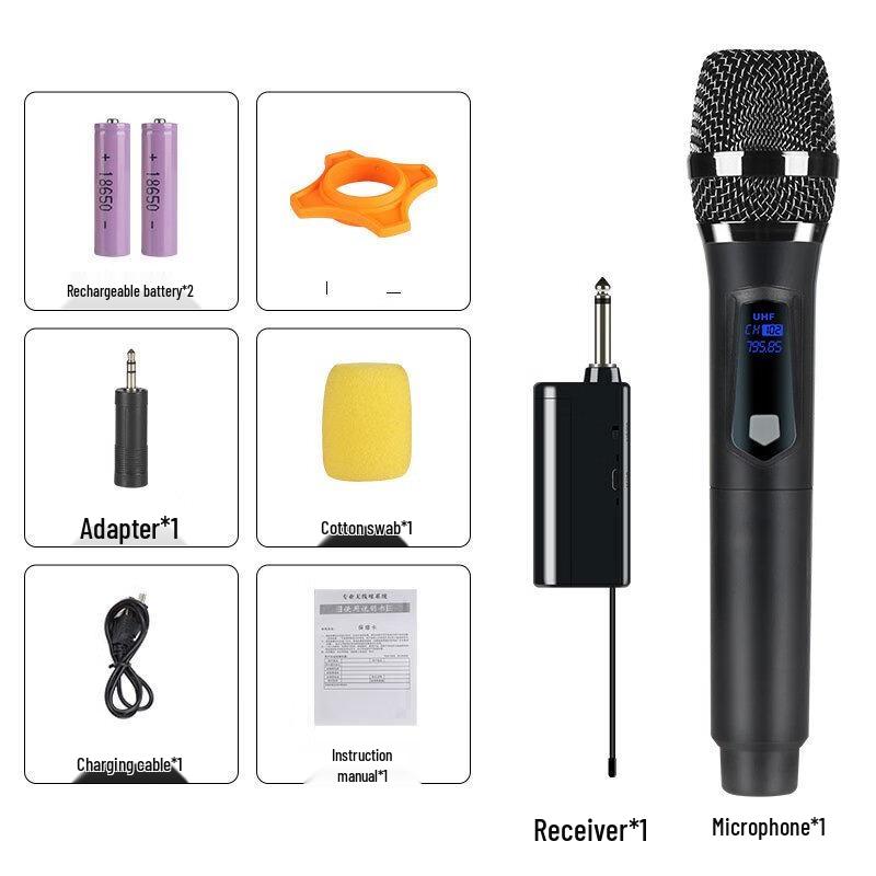 Junshi 2.4G Bezdrátový duální ruční mikrofonní set