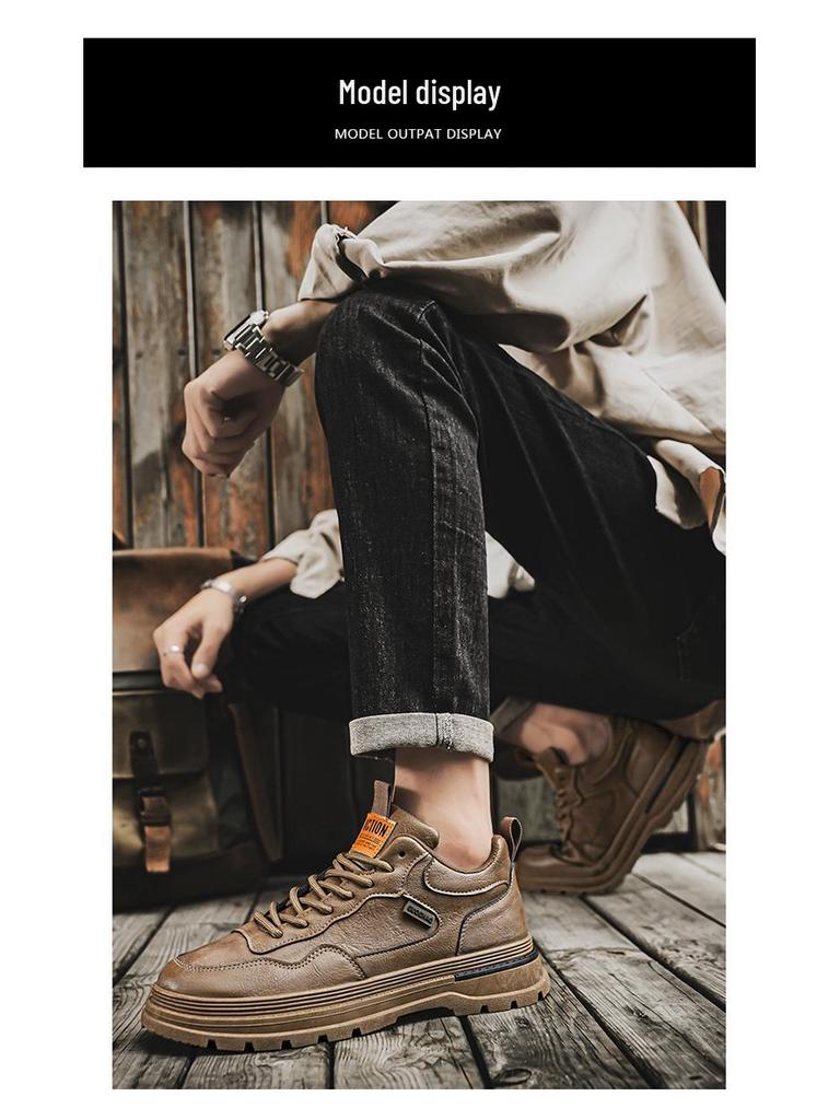 Herren Trendige Wasserdichte Martin Boots: Atmungsaktive, rutschfeste Freizeitschuhe aus Leder für den Herbst.