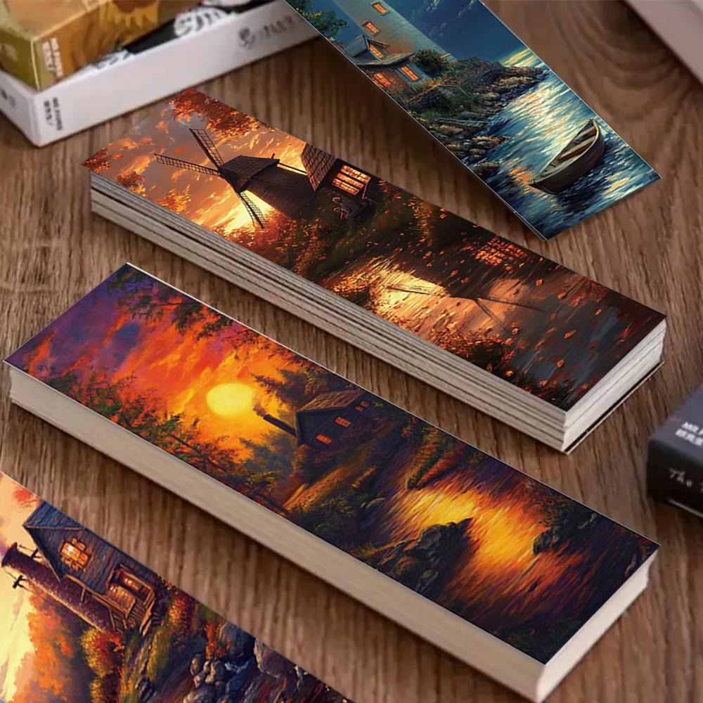 32pcs, Retro Scenery Bookmark, Back to School Season, Christmas, Halloween, Suitable for Teachers, Readers, and Birthday Gifts.