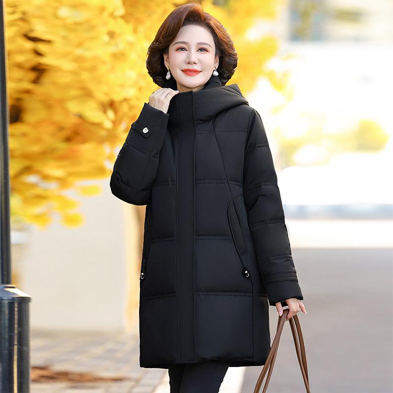 Пуховик средней длины для мам — фото 5