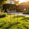 3 Pcs Rustic Metal Calla Lily Garden Stake Vintage Flower Outdoor Yard Art for Patio Lawn Garden Backyard Planter Pots Flower Beds Decor