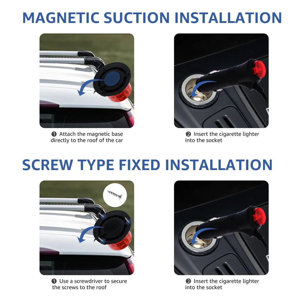 LED Warnleuchten 12 bis 24V 48 LED Blinkende Warnleuchten Wasserdicht Sicherheit Hohe Helligkeit LED Notfall-Blinklicht