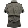 Men's Cotton Summer Short-Sleeve Solid Color Casual Workwear Shirt, Plus Size