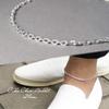 Shinjuku Gin No Kura Azuki Chain Silver 925 Simple Chain 4-Sided Anklet, 26cm, Men's Silver, Ankle, Foot, Summer, Beach,