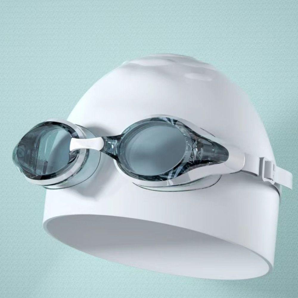 

High Definition Adult Swimming Goggles Cap Swimming Goggles Cap Set Competition Training Purple Swimming Goggles