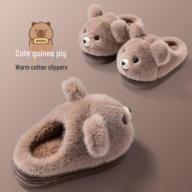 Dětské zimní bavlněné pantofle: Měkké, protiskluzové, plyšové domácí boty pro chlapce a dívky