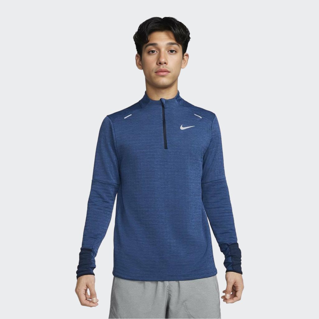 Nike Logo Print Mock Neck Sports Top Men Tops Blue DD5663-451
