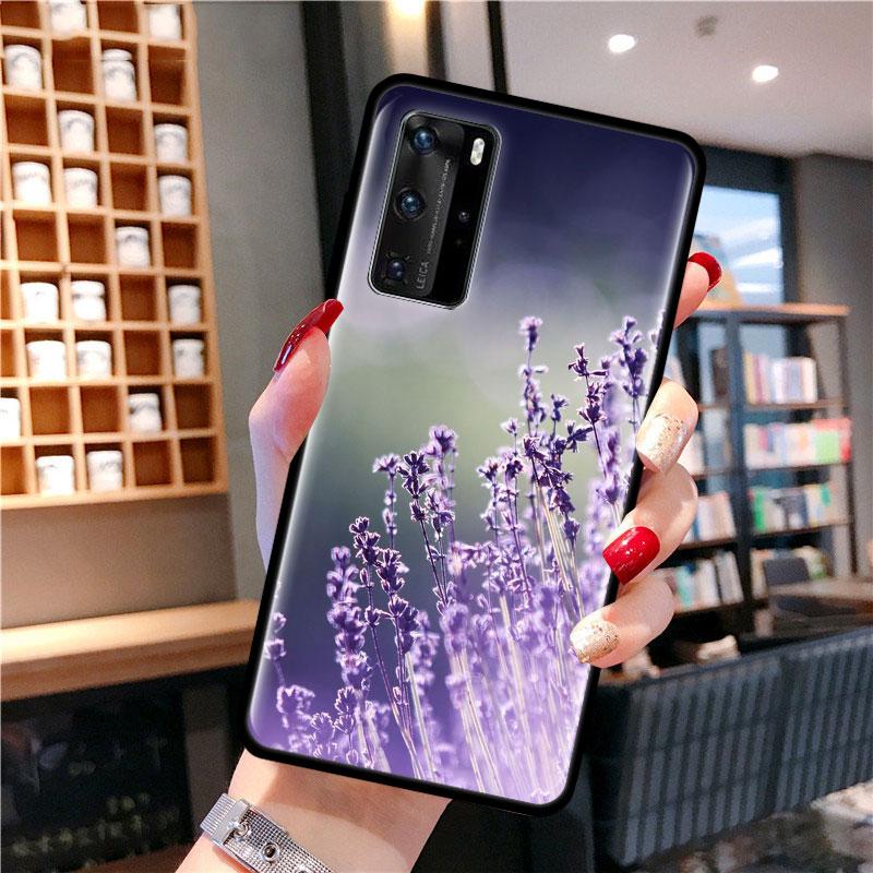 Lavender Case For Samsung Galaxy A51 A71 M31 A41 A31 A11 A01 M51 M21 M11 M40 Black Soft Phone Cover Fundas