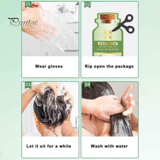 10Pcs 30ML Bubble Hair Dye Gentle Natural Plants Extract Coloring Shampoo Men Women Botanical Bubble Dyeing Foam