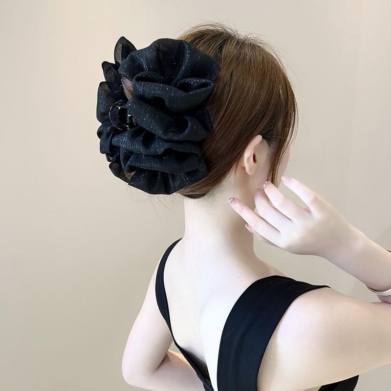 Chiffon Long Ribbon Bow Hair Claws Clips Women Girls Big Bowknot Ponytail Holder Crab Hair Clamps Hairpin Hair Accessories New