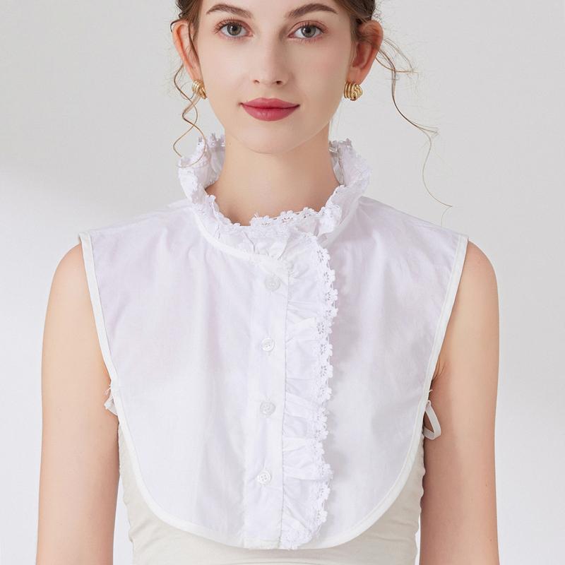 Perfect Match Layer Pleated Stand Detachable Collar Neck Half Top Shirt Decorative Ladies False Blouse Collar Neckwrap Sweater Accessories