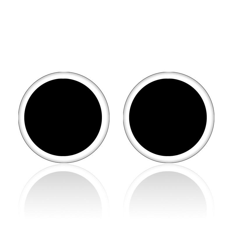 Punk Style Personality Black Earrings Hip-hop Street Trendy Men Round Earrings