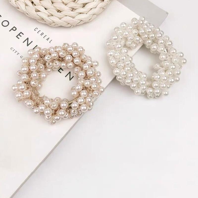 Mori Women'S Small Fresh Hand-Beaded Pearl Headstring Personality Hair Tie Bracelet Dual-Purpose Headwear