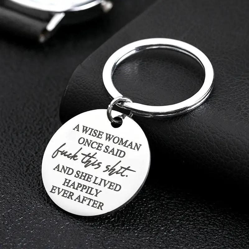 Eyecatching Art Modern Stainless Steel Keychain Motivational Gift For Friends And Family