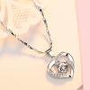 Pandantiv cu inimă de dragoste cu stras pentru femei elegante, cadou de bijuterii cu farmec strălucitor