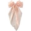 Pink Polka Dot Sheer Big Ribbon Barrette, Ribbon Clip, Lolita, Dreamy Cute, Gothic Lolita Hair Clip, Hairpin, Hair Accessory [Used]