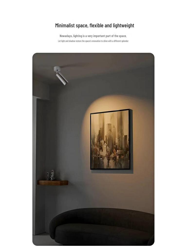 Surface Mounted Adjustable Mid-Century LED Wall Spotlight