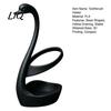 Toothbrush Holder 3D Printed Swan Holder, Bathroom Organizer with Hollow Water-Draining Design, Black White Shape Dual Color, Widened Stable