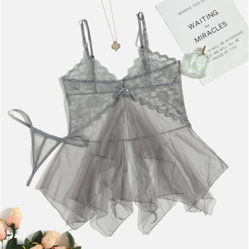 Sexy Hot Mesh Verführerisches Set Tüll Nachthemd Süße Dessous Durchsichtig