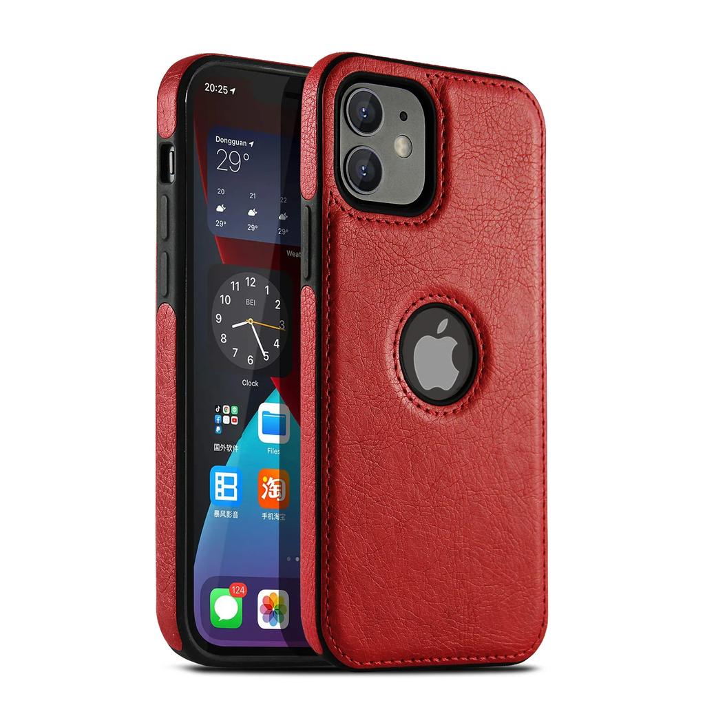 Capa de Couro Fina Ultrafina para Negócios Para iPhone 16E 16 15 14 13 12 11 Pro Max Mini XS XR X 7 8 Plus Capa de Telefone à Prova de Choque