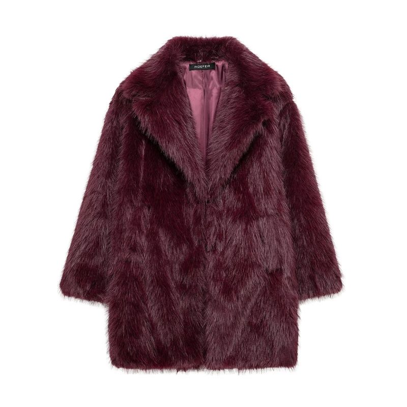 Kaslead New Women Clothes Western Style Fashion Artificial Fur Effect Coat Outerwear 6318242