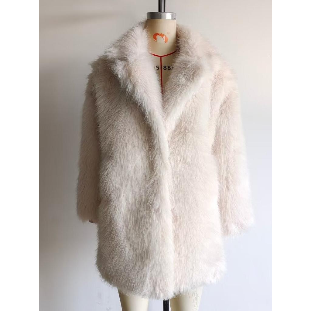 Faux Fur Coat Women Winter Designer Fluffy Jacket Furry Overcoats Girl Stylish Long Outerwear