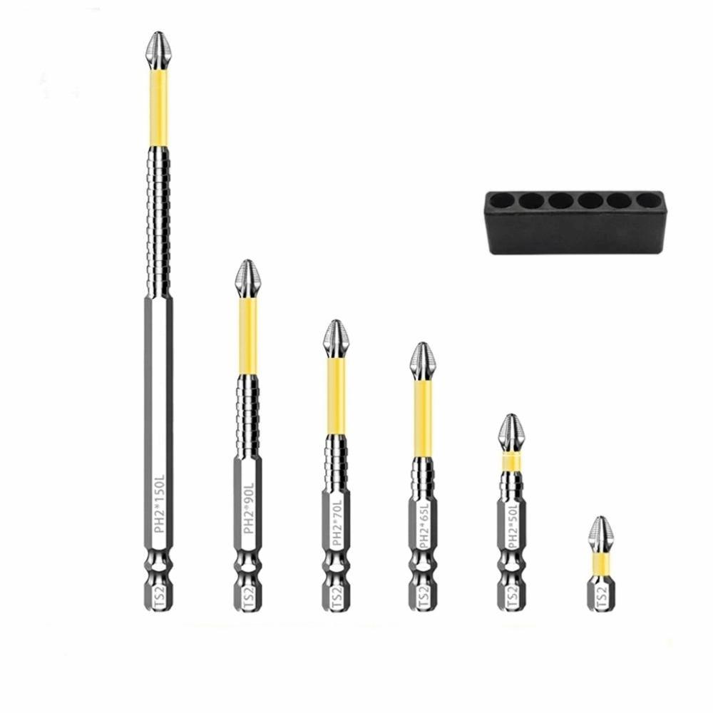 6Pcs High Hardness Cross Screwdriver Strong Magnetic Batch Head  Power Tools