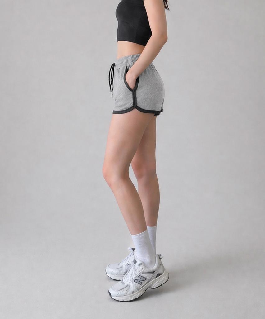 CRUSHST Slim Dolphin Sweat Shorts Gray