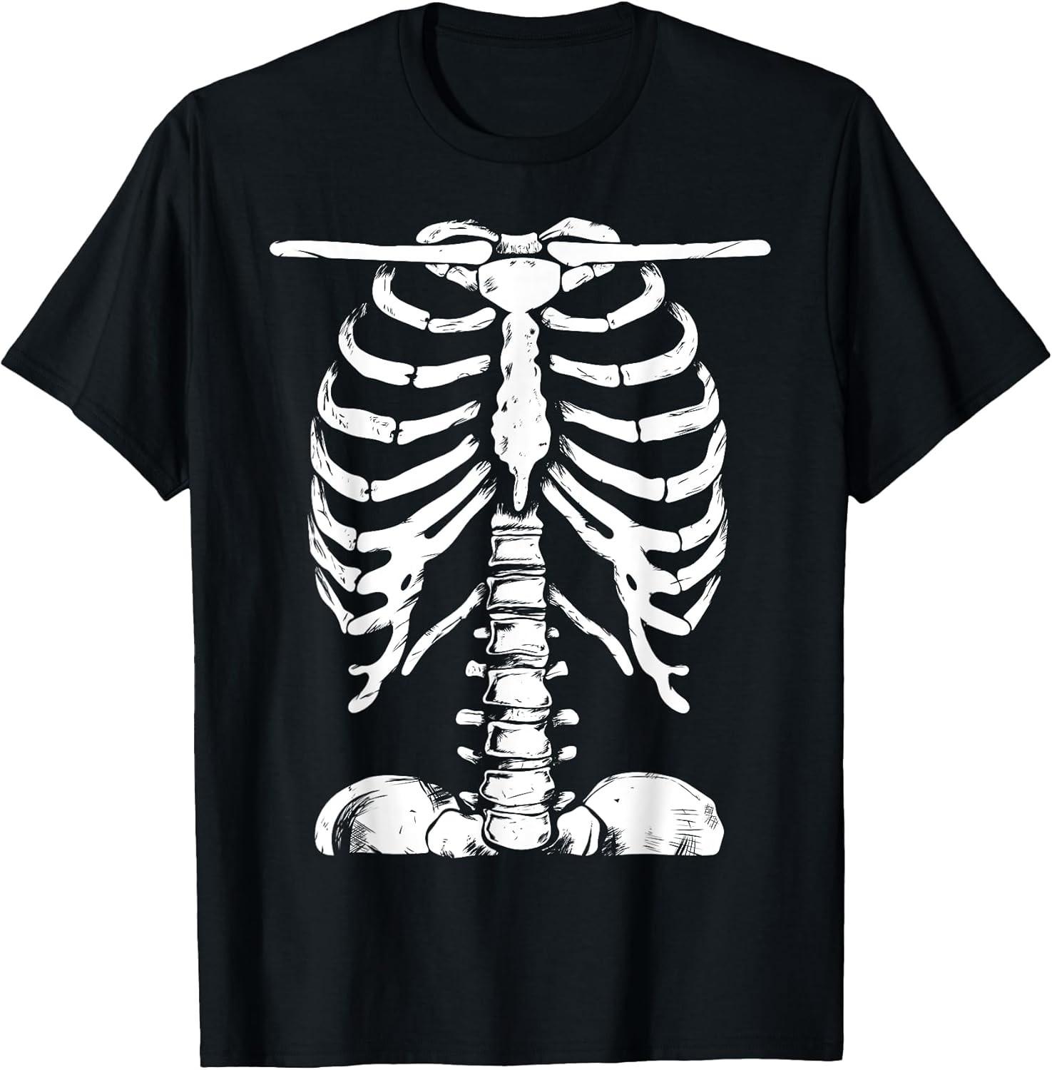 NEW LIMITED! Skeleton Rib Cage Gift Halloween Costume Skeleton Tee - MADE IN USA XL