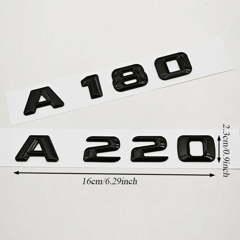 3D ABS Black Car Letters Logo A180 A220 A260 Badge Rear Trunk Emblem Decals For Mercedes Benz A Series A180 A200 A250 A260 W177