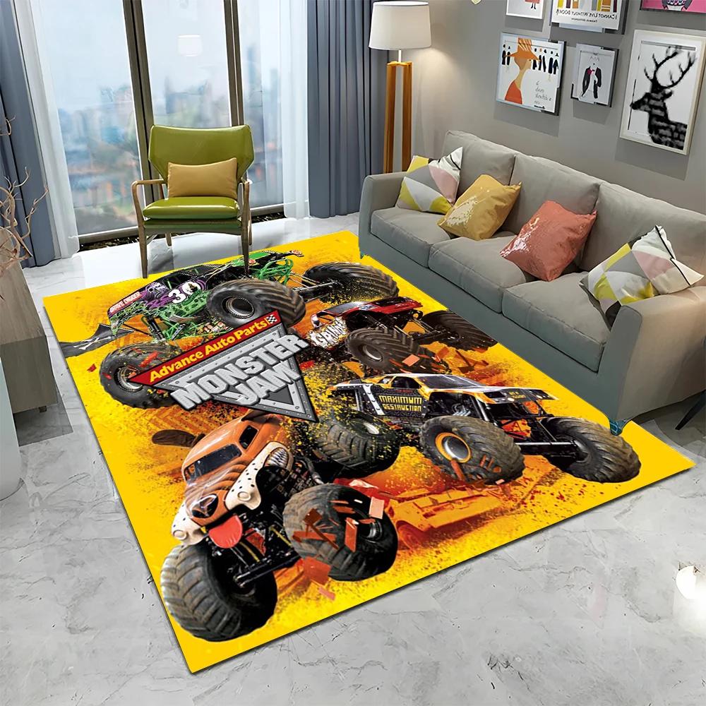 Covor 3D Monster Jam Monster Truck Desen Animat pentru Casă Living Dormitor Canapea Covoraș Decor, Covor pentru Copii Covoraș de Podea Antiderapant