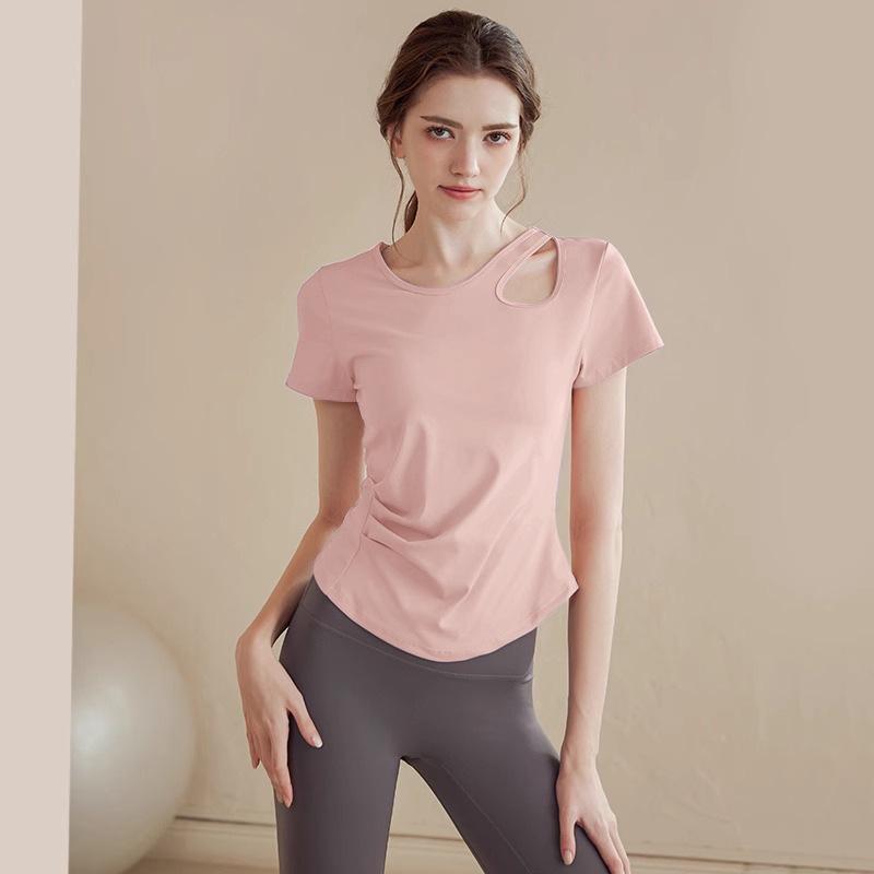 

Спортивная футболка облегающего кроя с быстрой сушкой на весну/лето 2025 для йоги и бега Large