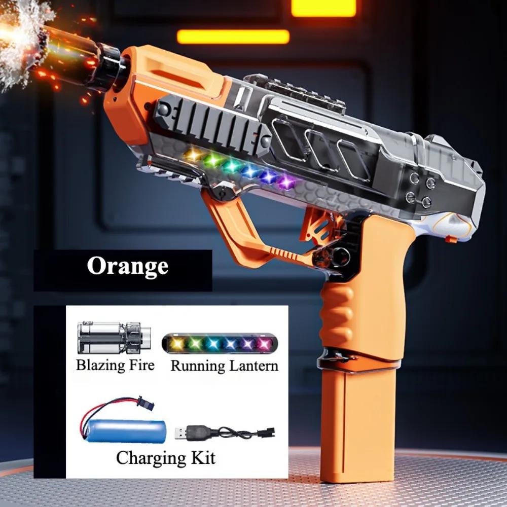 Electric Water Gun with Flashing Lights High-speed Linkage Chambered Water Gun Summer Water Toy Summer Outdoor Beach Games