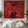 Red Black Swirl Man Back Tapestry Anger Forever Kanji Wall Hanging Trippy Streetwear Aesthetic Dorm Bedroom Home Decor