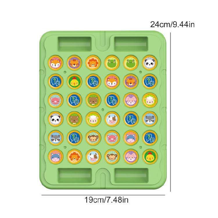 Multiplayer Animal/Fruit Theme Board Game Toy for Kids with Flip Chess for Family Gathering Classroom Activity Supply