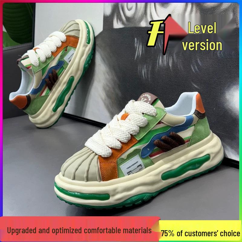 Breathable Youth Autumn Men's Trendy Thick-Soled Casual Skate Shoes with Shell Toe