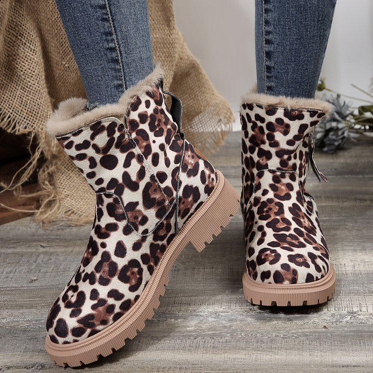 Damen 2022 Martin-Stiefel mit dicker Sohle: Mit Leder und Fell gefüttert für Winterwärme