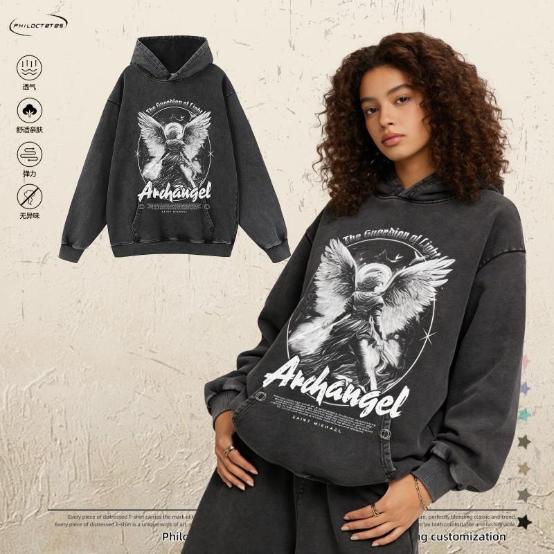 Oversized Streetwear Hoodie Men - Cotton Graphic Print Long Sleeve Loose Fit Winter Casual Sweatshirt
