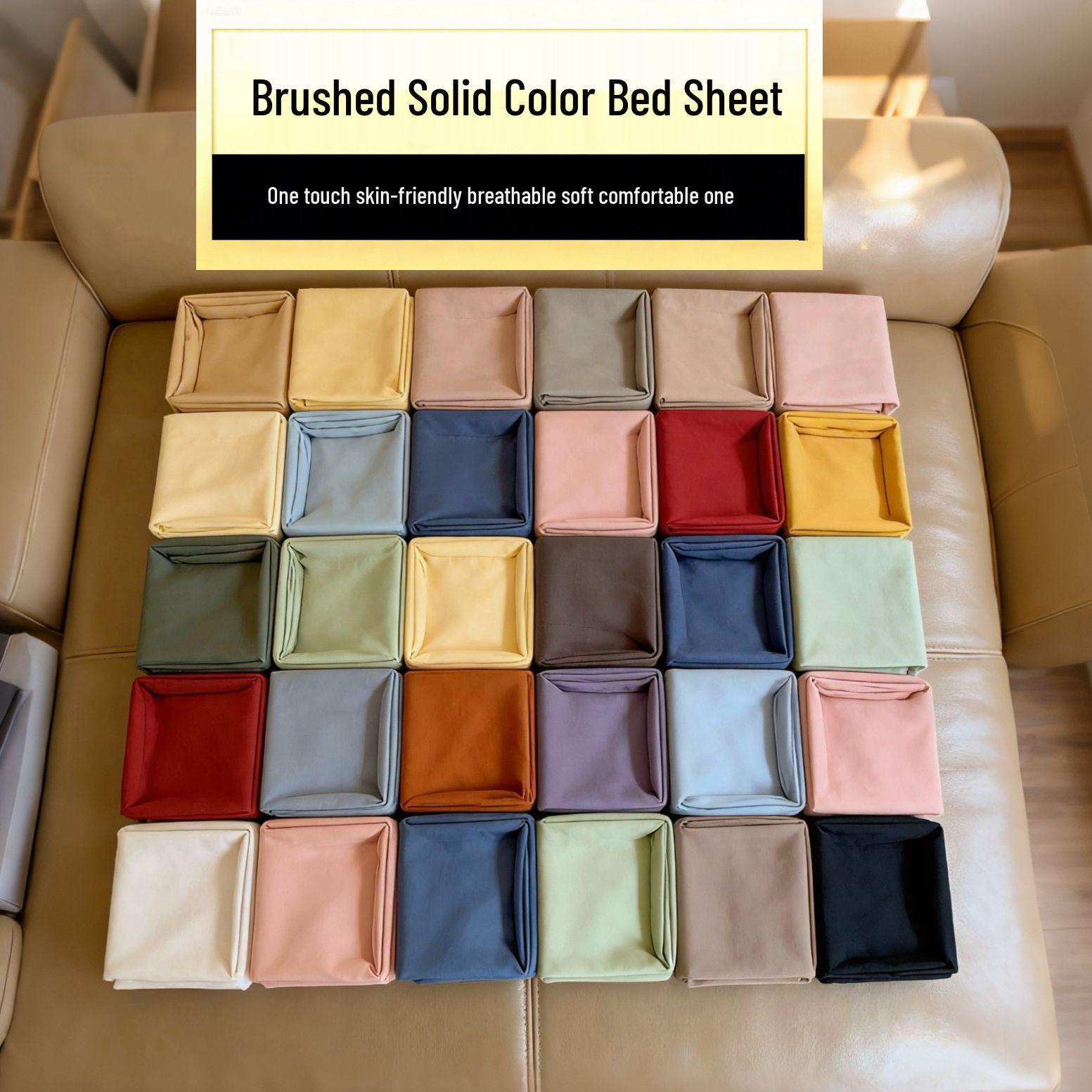 

Solid Color Brushed Cotton Bed Sheet - Single Bed Cover for Dormitory or Export Contact for Other Sizes (Order Not Shipped) светло-розовый