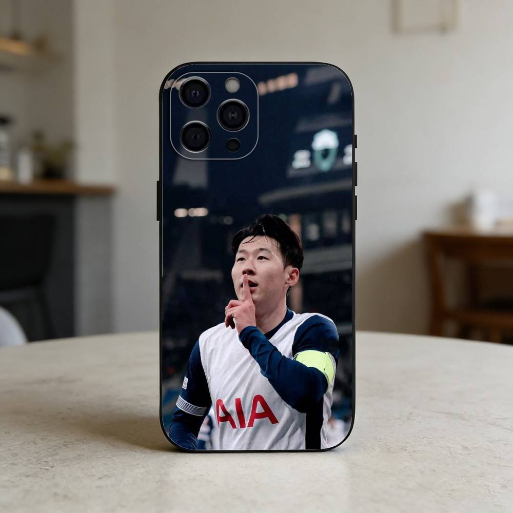 Football S-Son H-Heung-minS Phone Case For iPhone 17,16,15,14,13,12,11 Plus,Pro,Max,Mini Silicone Black Soft Cover