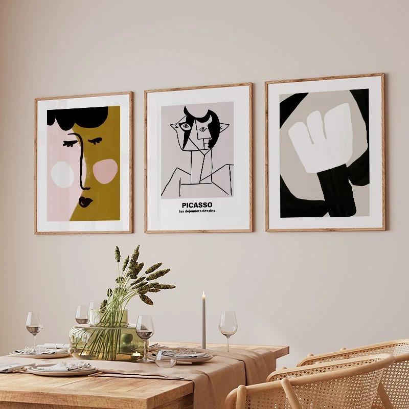 Minimalismus Abstrakt Linie Gesicht Wandkunst Wandbild Druck Katze Vogel Poster Wohnzimmer Dekoration Leinwandbild Wandbilder Zuhause