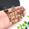 Retro Antique Bronze Color Key DIY Alloy Accessories Fashion Personality Love Pendant