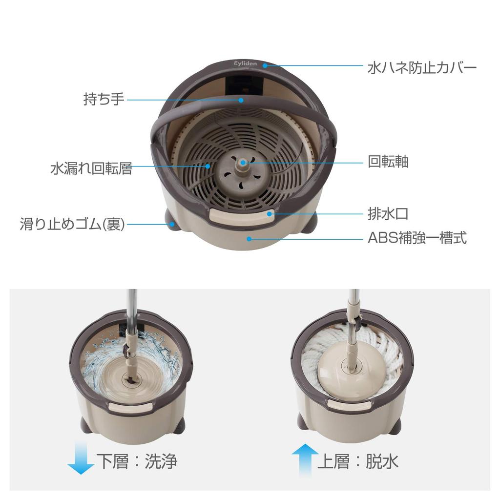Eyliden Rotating Lifting Rotating Spin Floor Floor Tornado Adjustable 2 Replacement Compact Mop, Mop, Mop, Mop, Mop, Wiper, Mop, Round, Length, Pads,