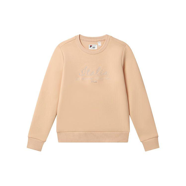

FILA Letter Logo Rhinestone Embroidery Casual Knit Pullover Round Neck Long Sleeve Sweatshirt Women sweatshirt Dream-Orange F11W317203F-OR XL