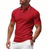 Men Contrast Collar Slim Fit Polo Shirt Short Sleeve Casual Golf Tennis Top for Men
